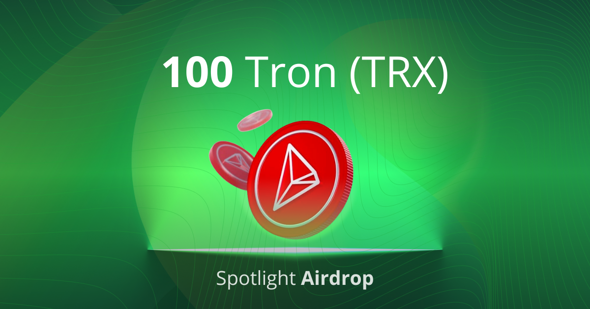100 TRON airdrop promotional banner